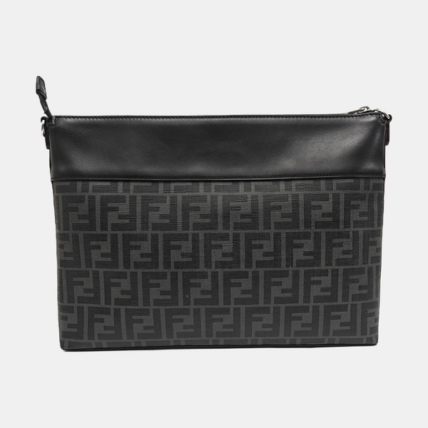 Coated Canvas Shoulder Bag Gray
