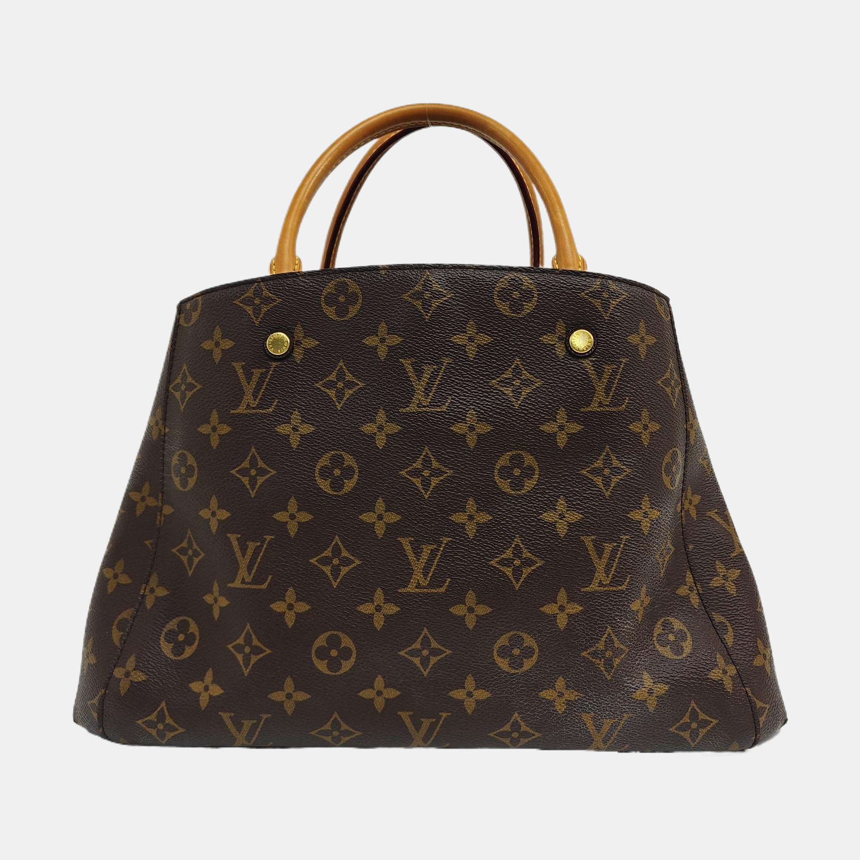 MONTAIGNE MM Monogram Coated Canvas Brown