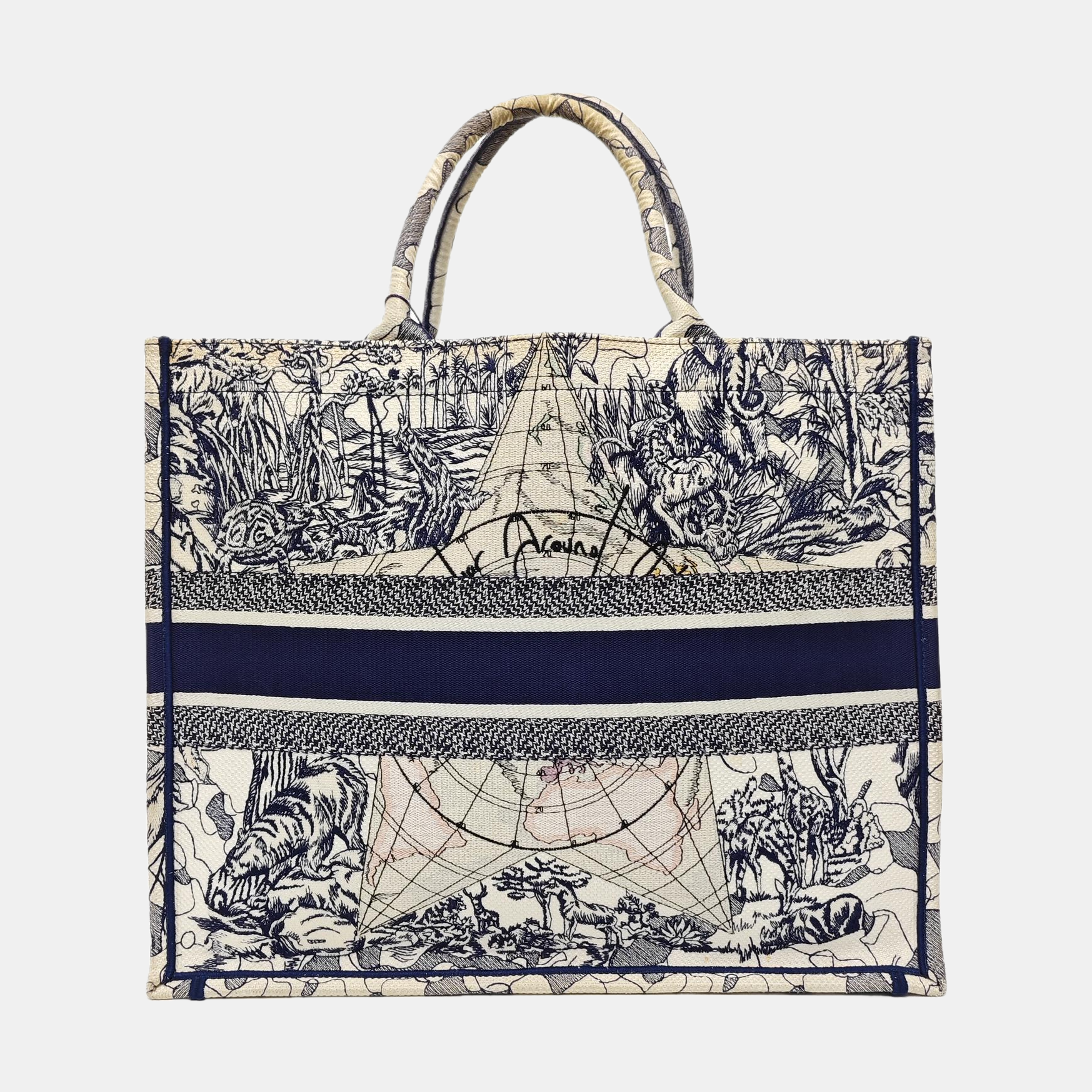 Book Tote Large Canvas Blue