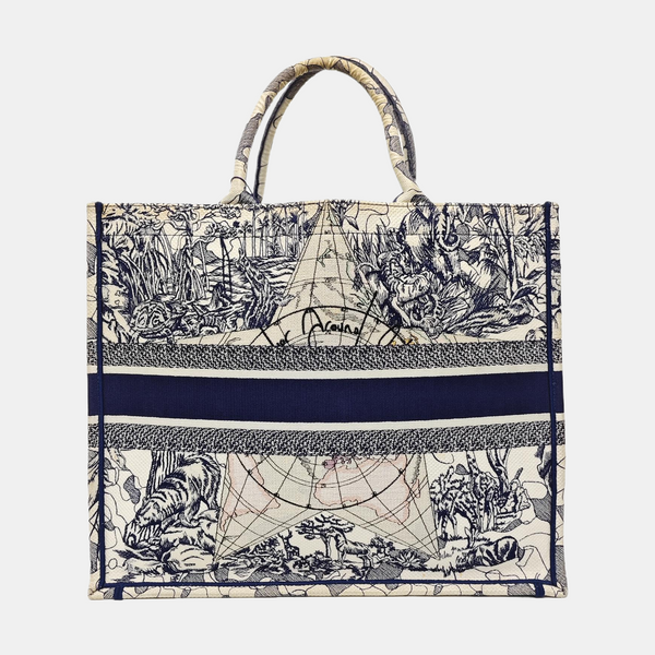 Book Tote Large Canvas Blue