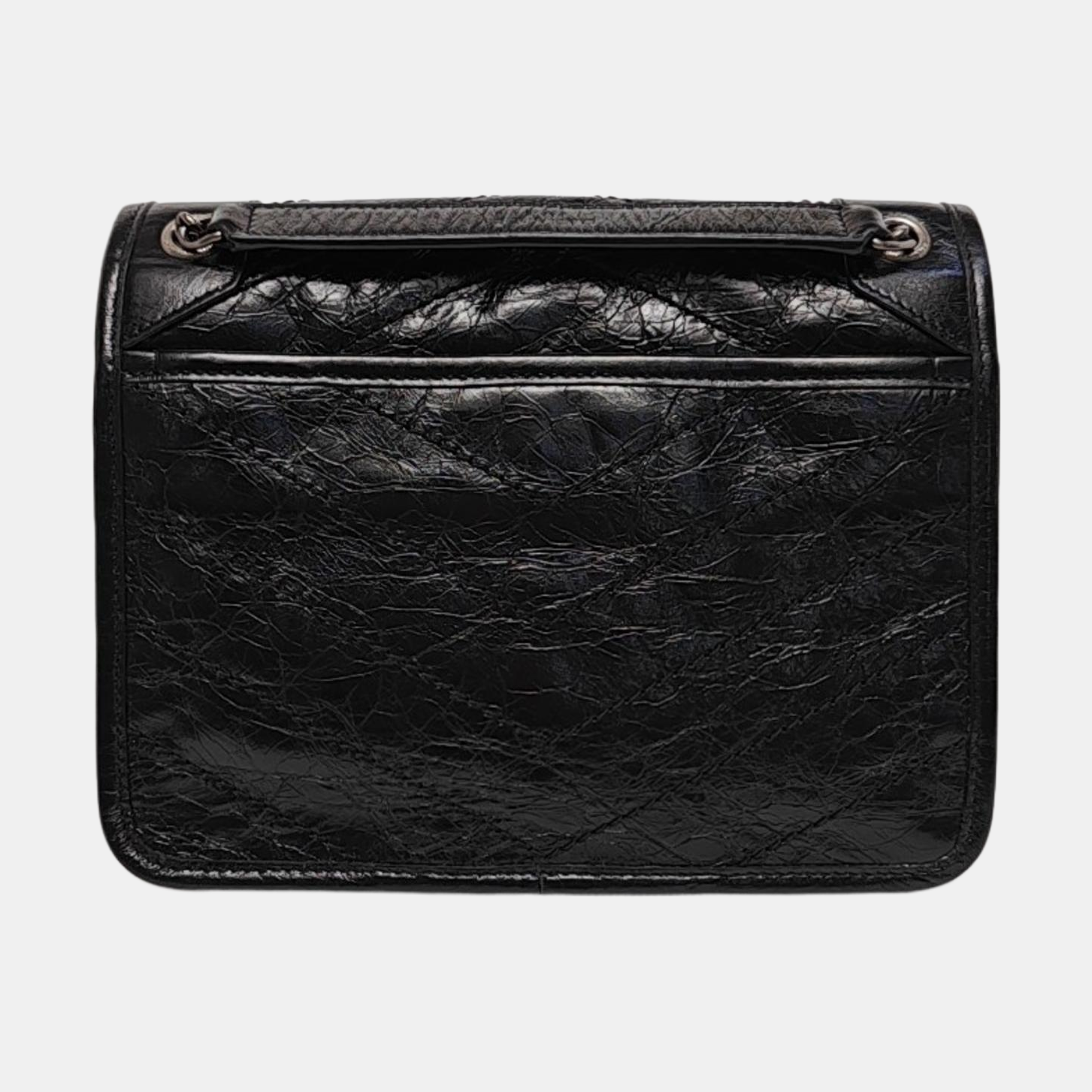 NIKI Small Chevron Calfskin Black