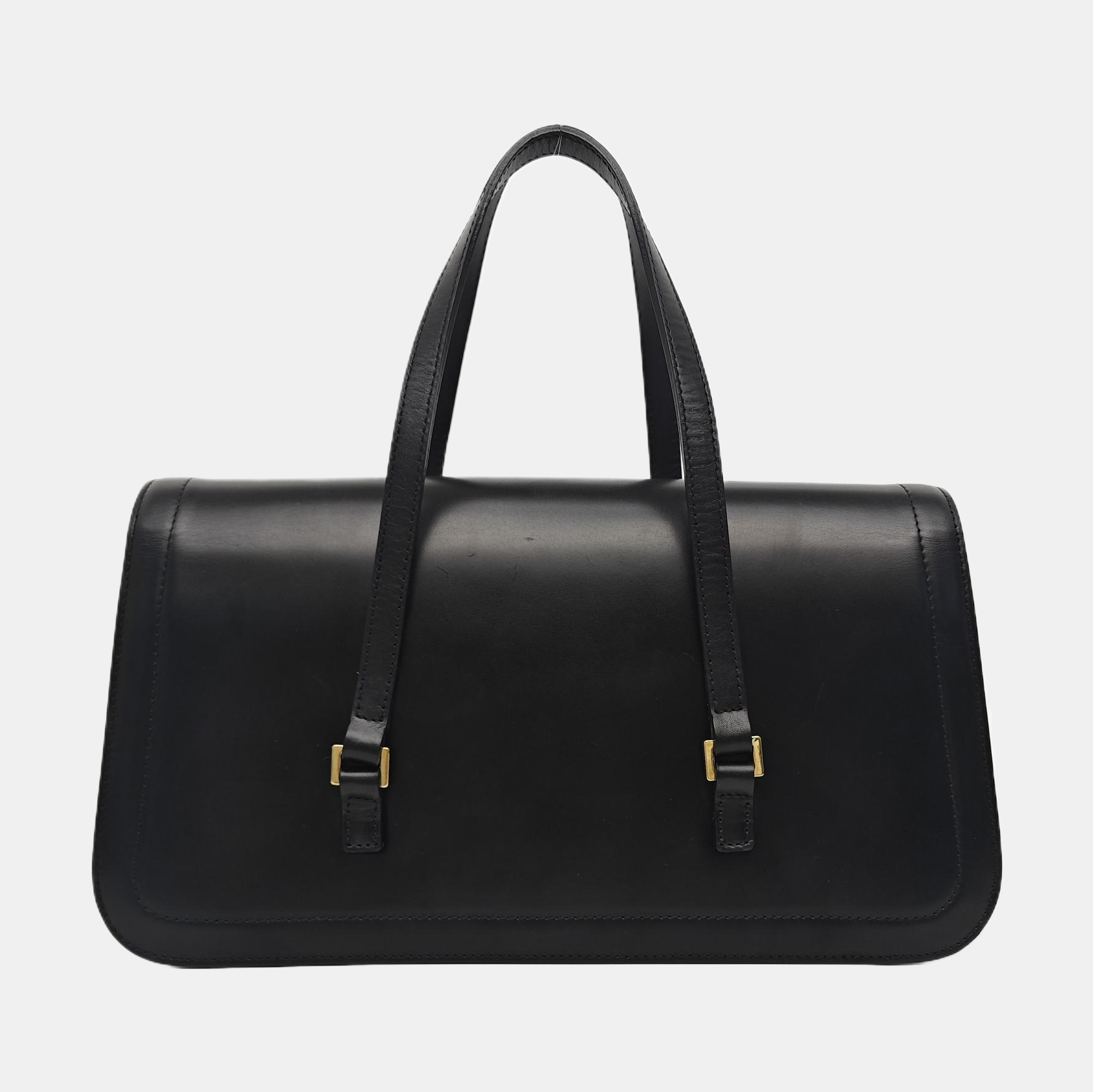 Calfskin Top Handle Bag Black