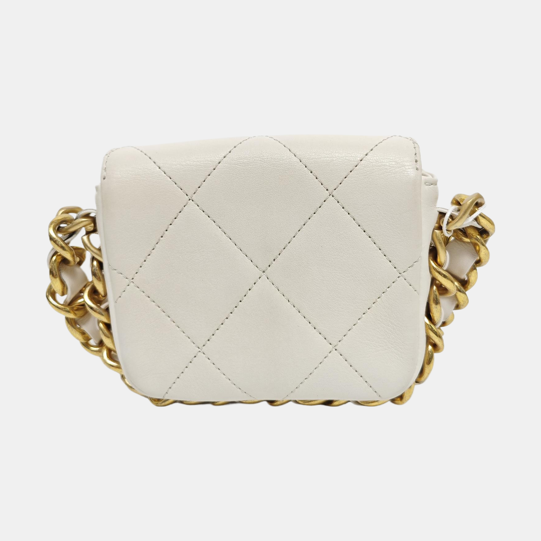 Quilted Calfskin Shoulder Bag Mini White