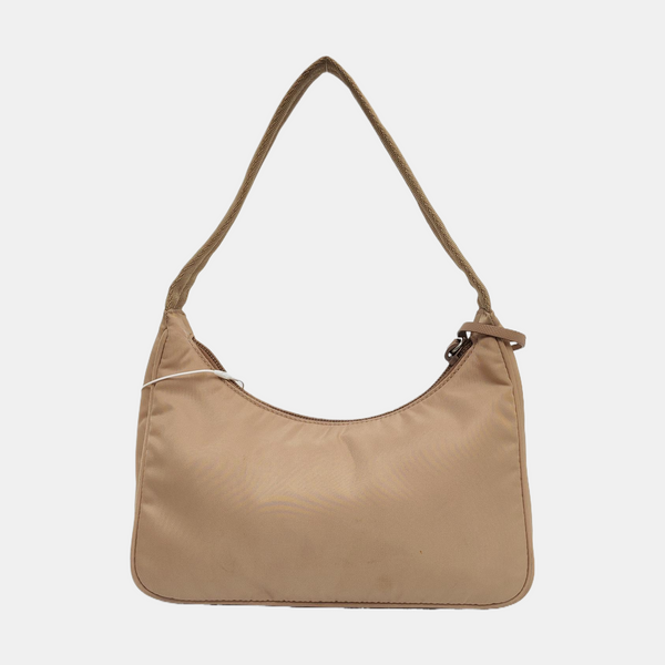 Authenticated pre-owned  Re-Edition2000 Mini Nylon Beige - Top Handle Bag at Looply