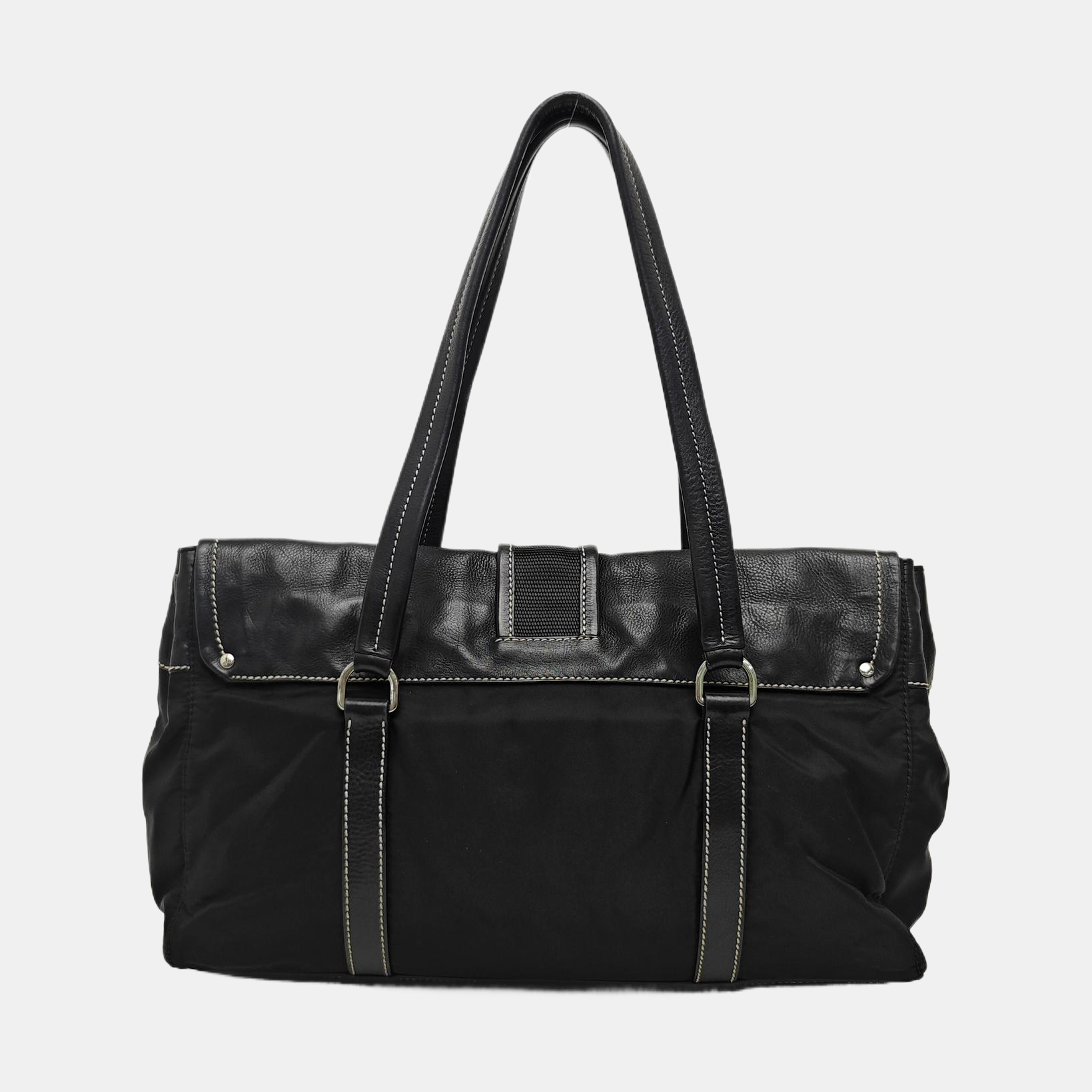 Nylon Top Handle Bag Black