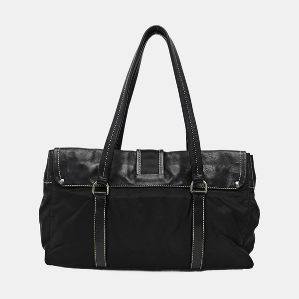 Nylon Top Handle Bag Black