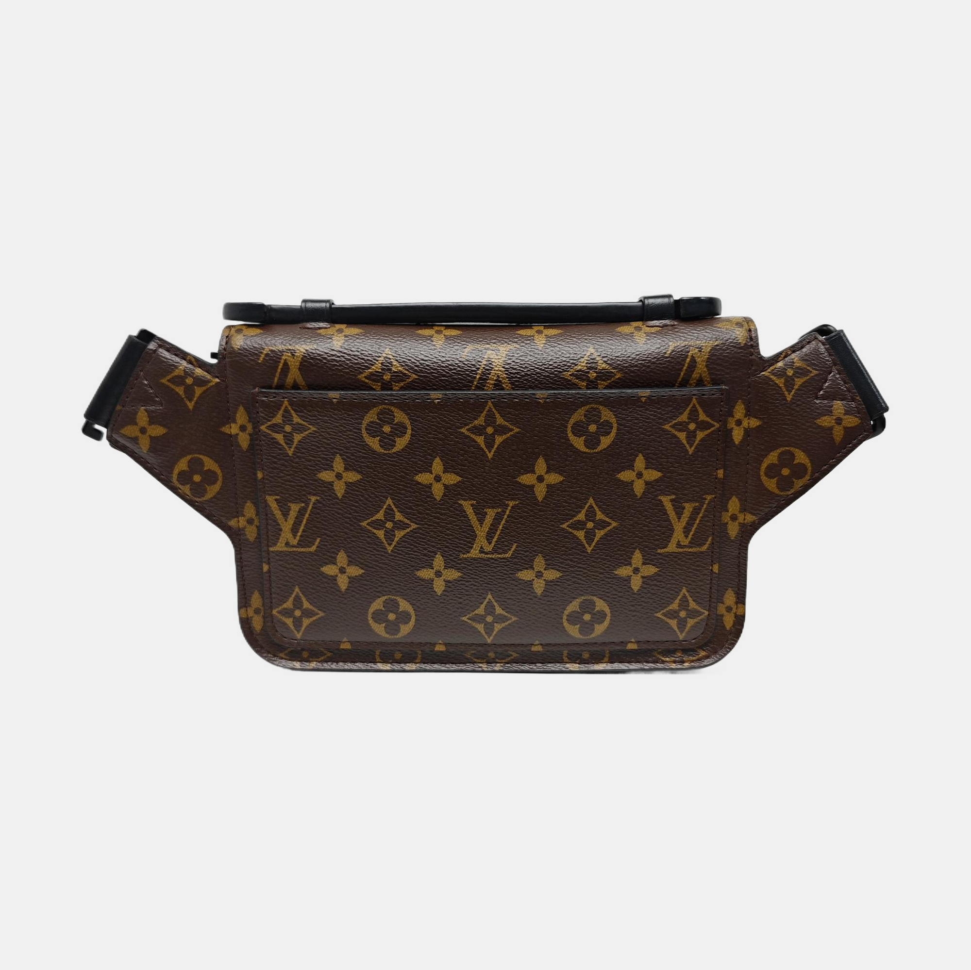 S LOCK Monogram Coated Canvas Brown