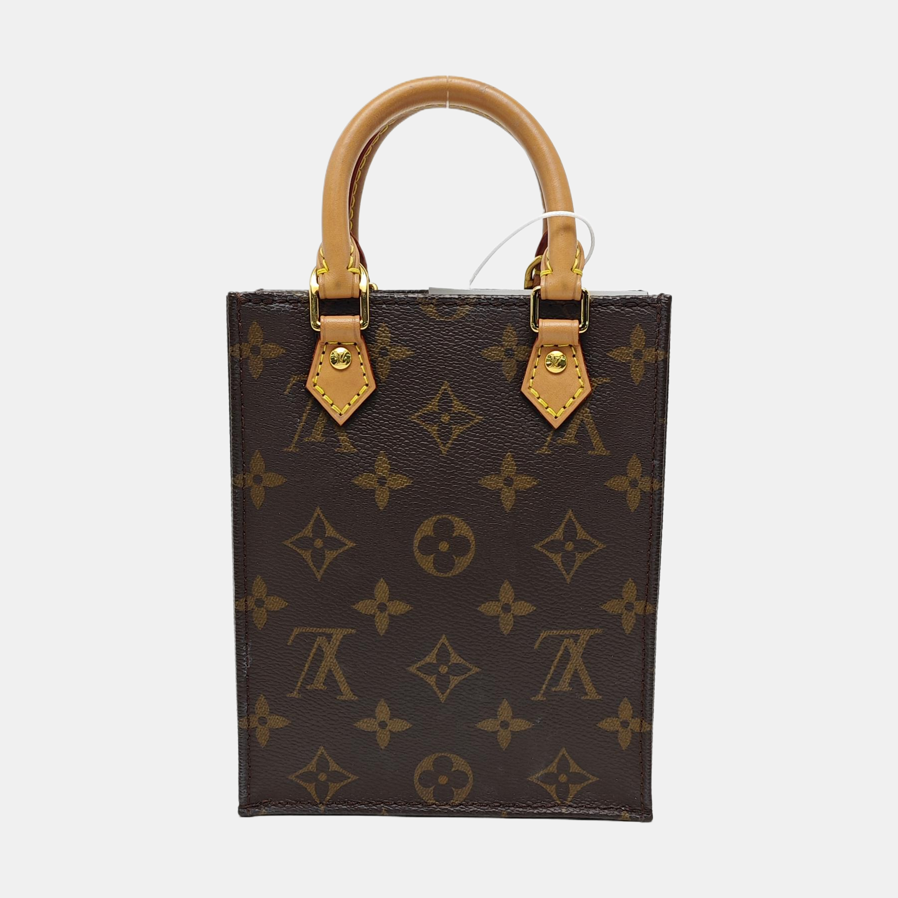 SAC PLAT Mini Monogram Coated Canvas Brown