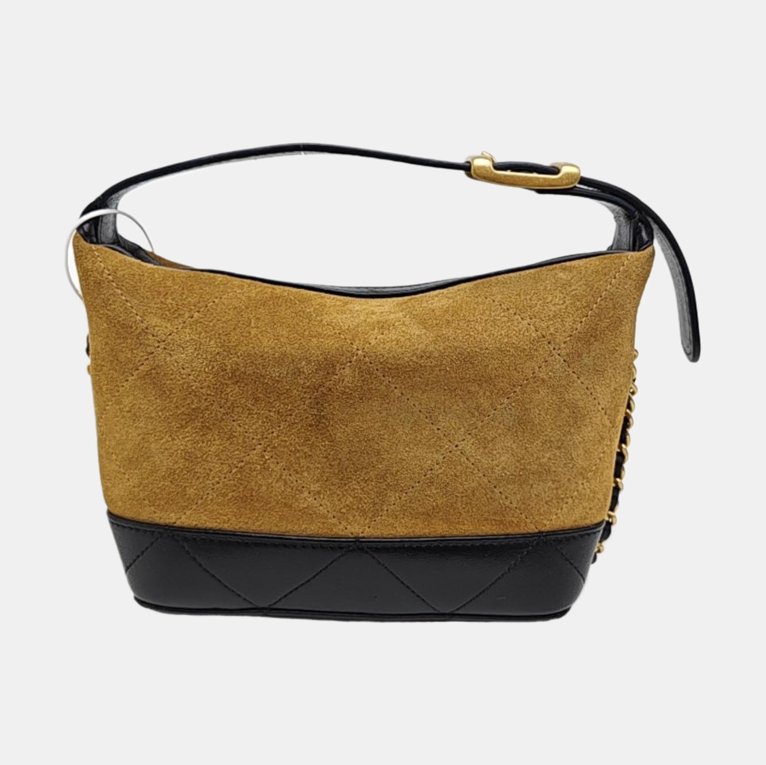 Quilted Suede Shoulder Bag Brown