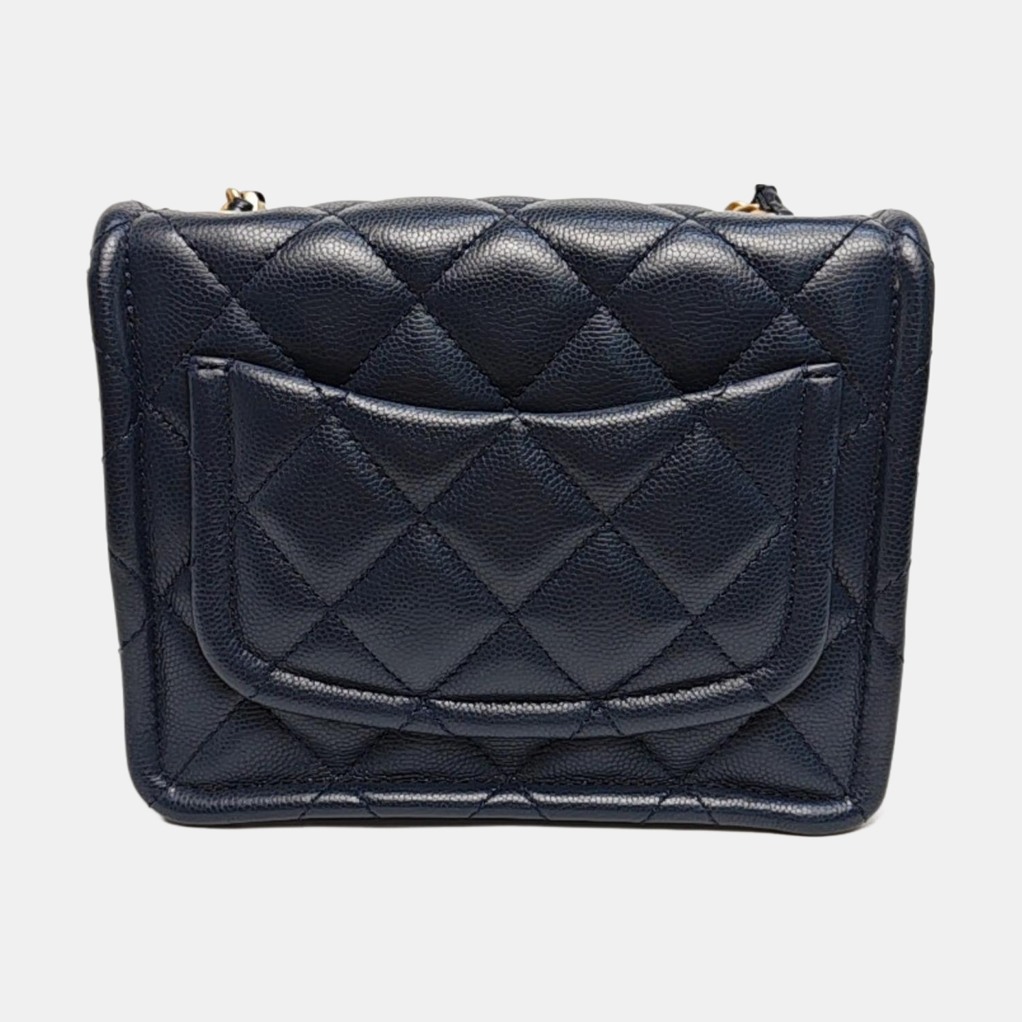 Quilted Grained Calfskin Blue