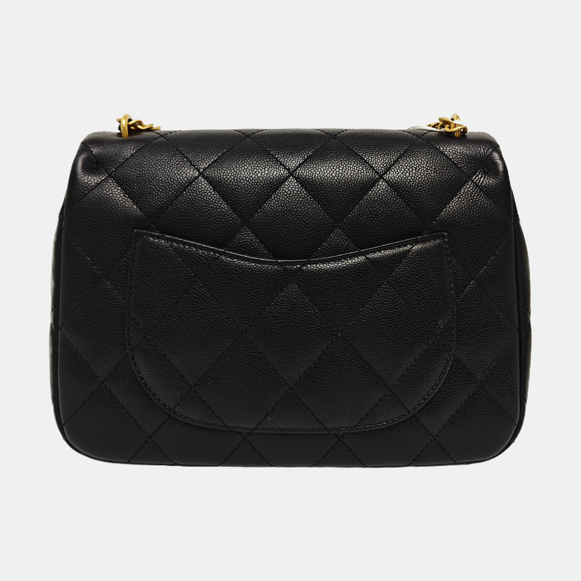 23P Large Quilted Grained Calfskin Black