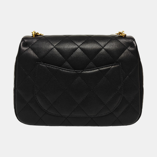 23P Large Quilted Grained Calfskin Black