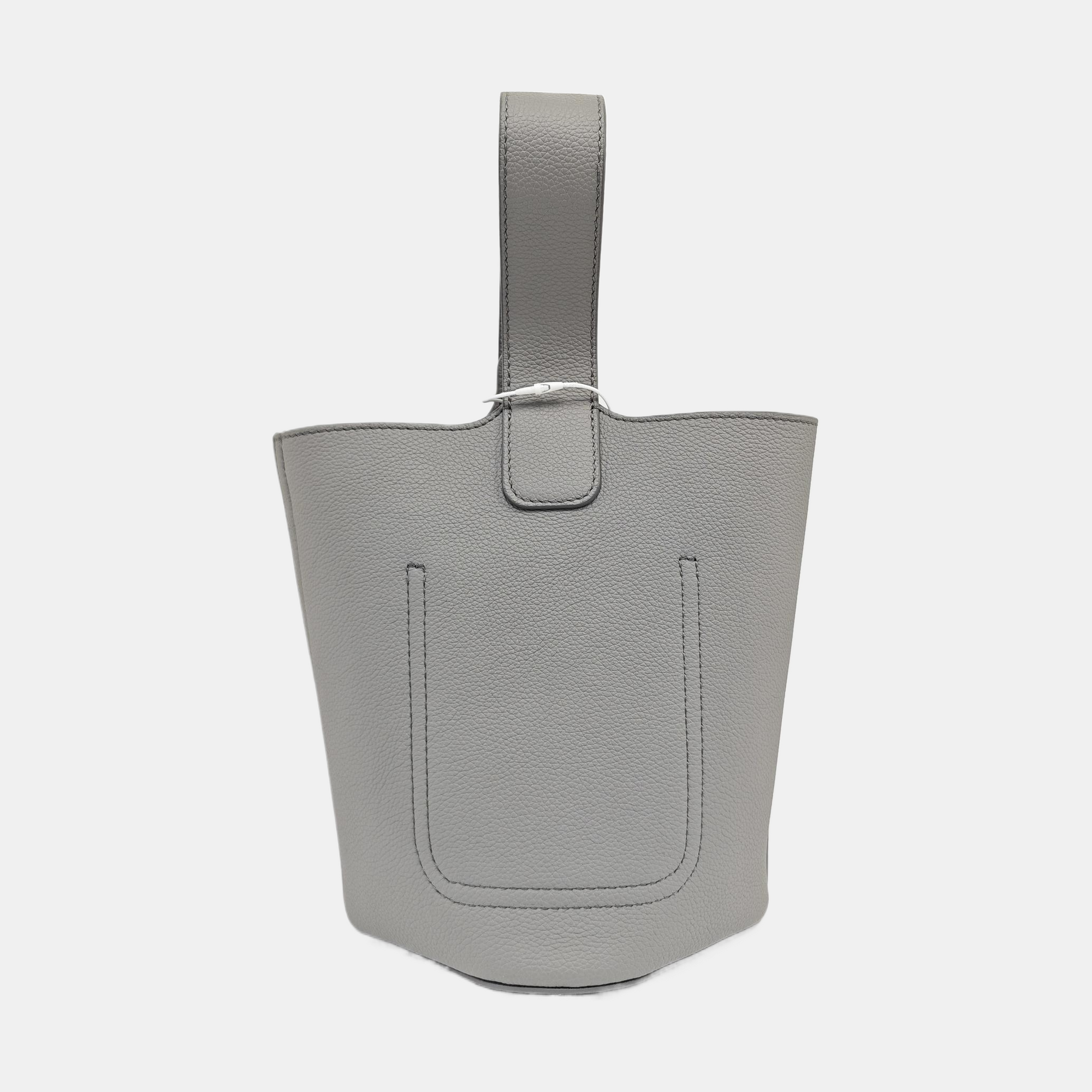 Pebble Bucket Mini Calfskin Gray