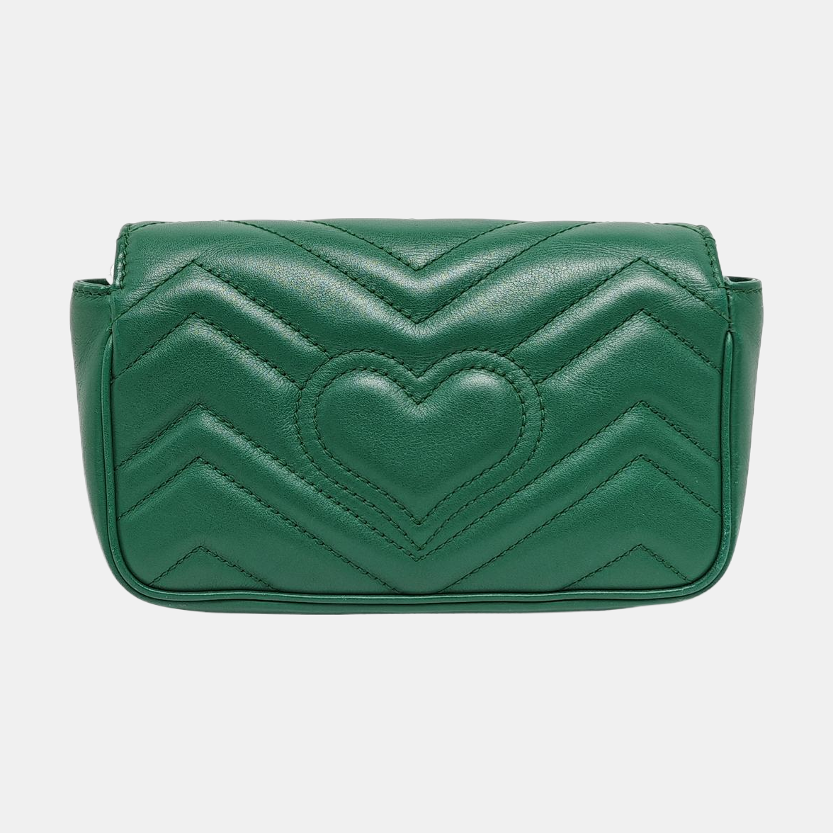 Authenticated pre-owned  GG Marmont Mini Quilted Calfskin Green - Shoulder Bag at Looply
