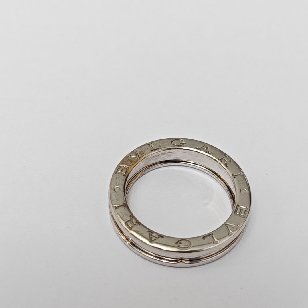B.ZERO1 18k White Gold Silver Ring EU 56