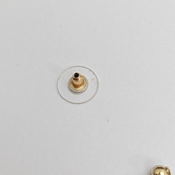 CC Logo Metal Gold Stud Earrings