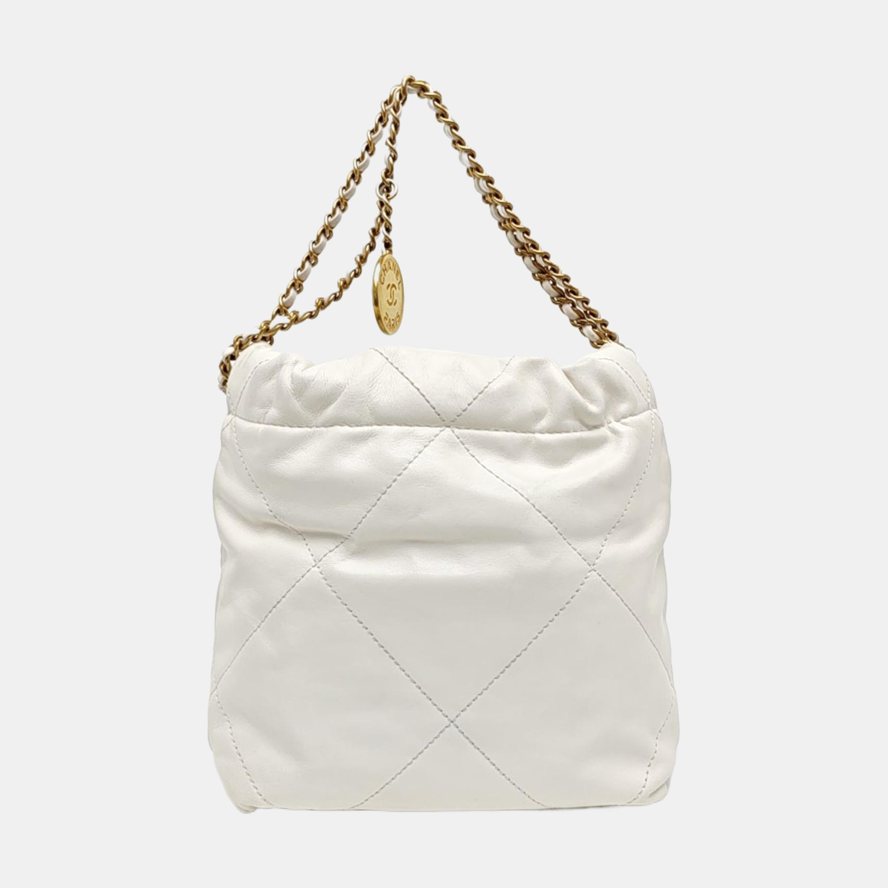 CHANEL 22 Mini Quilted Calfskin White