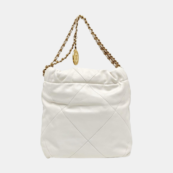 CHANEL 22 Mini Quilted Calfskin White