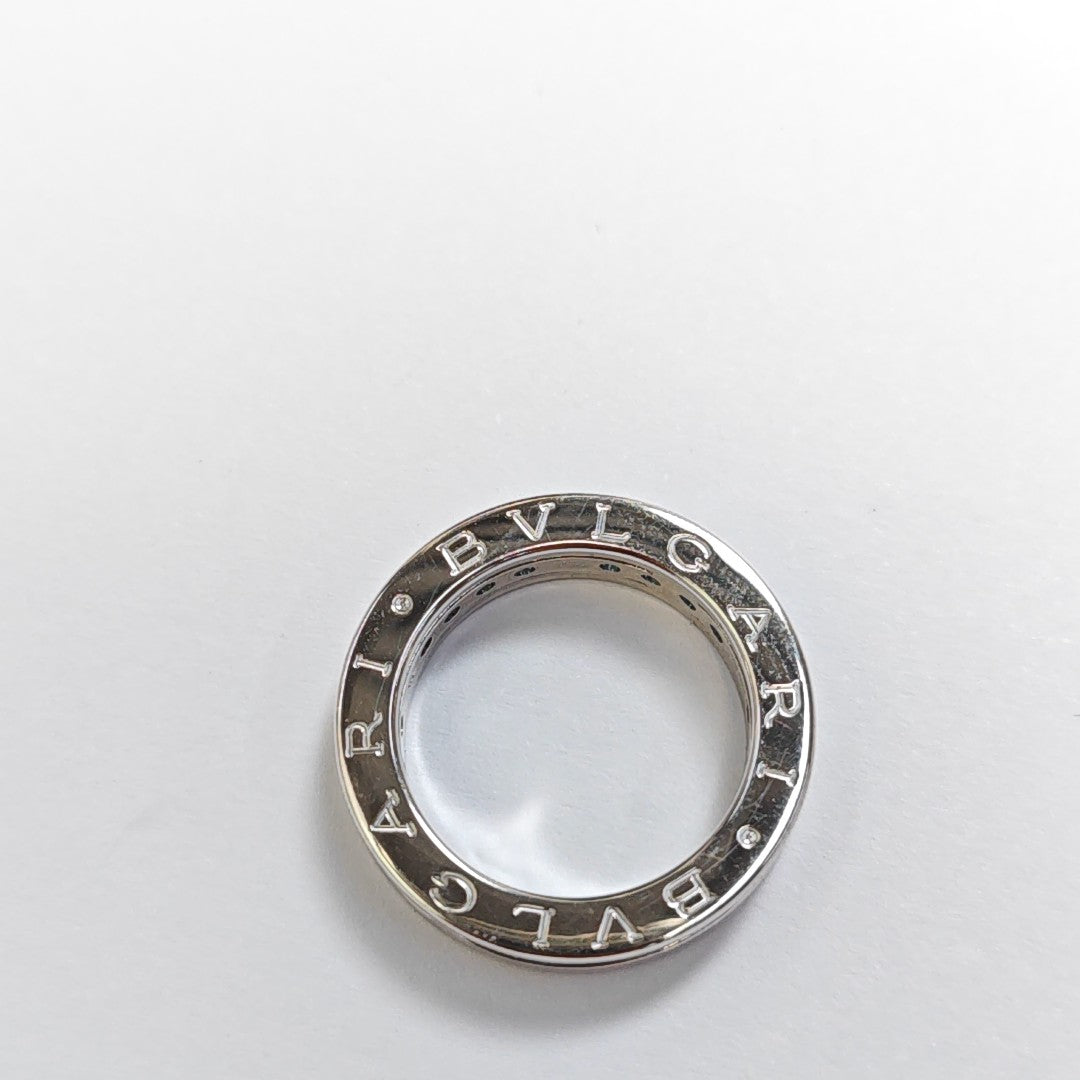 B.ZERO1 18k White Gold Silver Ring EU 49