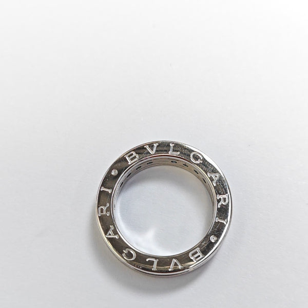 B.ZERO1 18k White Gold Silver Ring EU 49