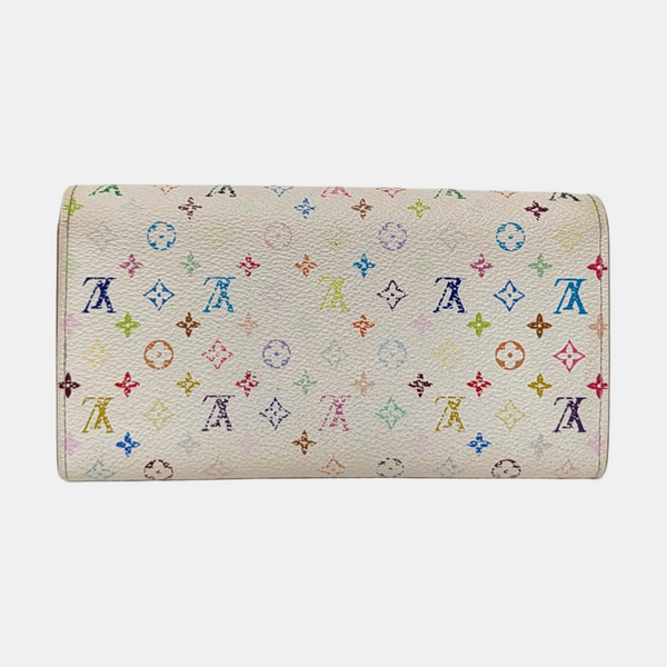 LV × TM PORTE MONNAIE Monogram Coated Canvas White Wallet