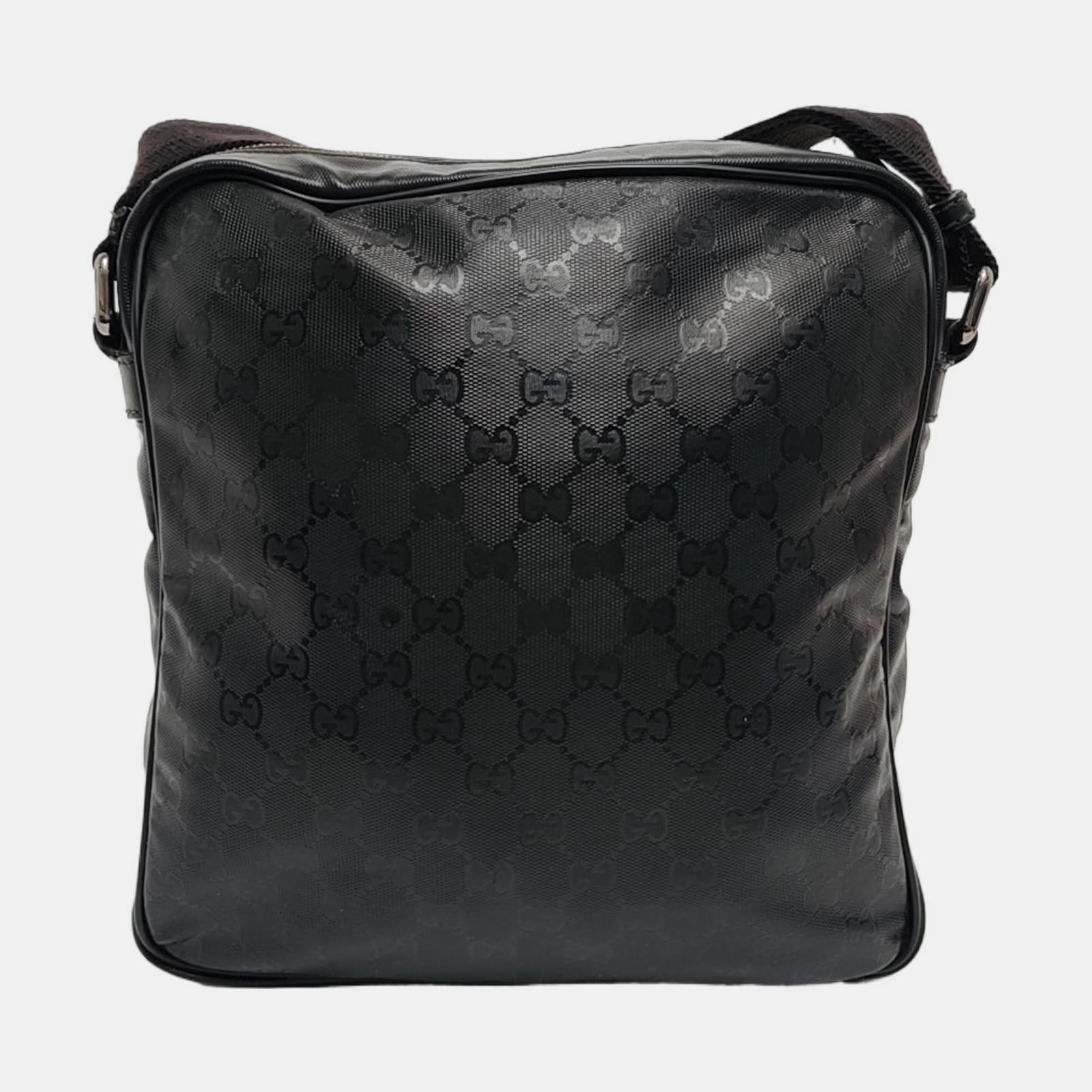 GG Imprime Messenger Monogram Coated Canvas Black
