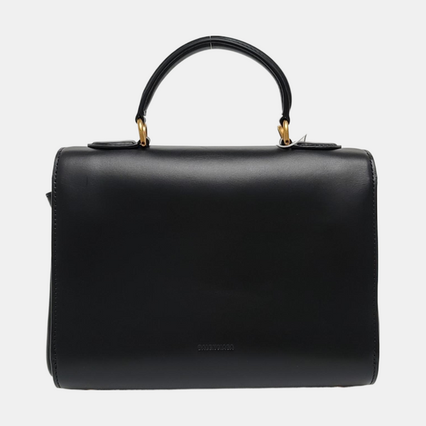 Calfskin Top Handle Bag Black