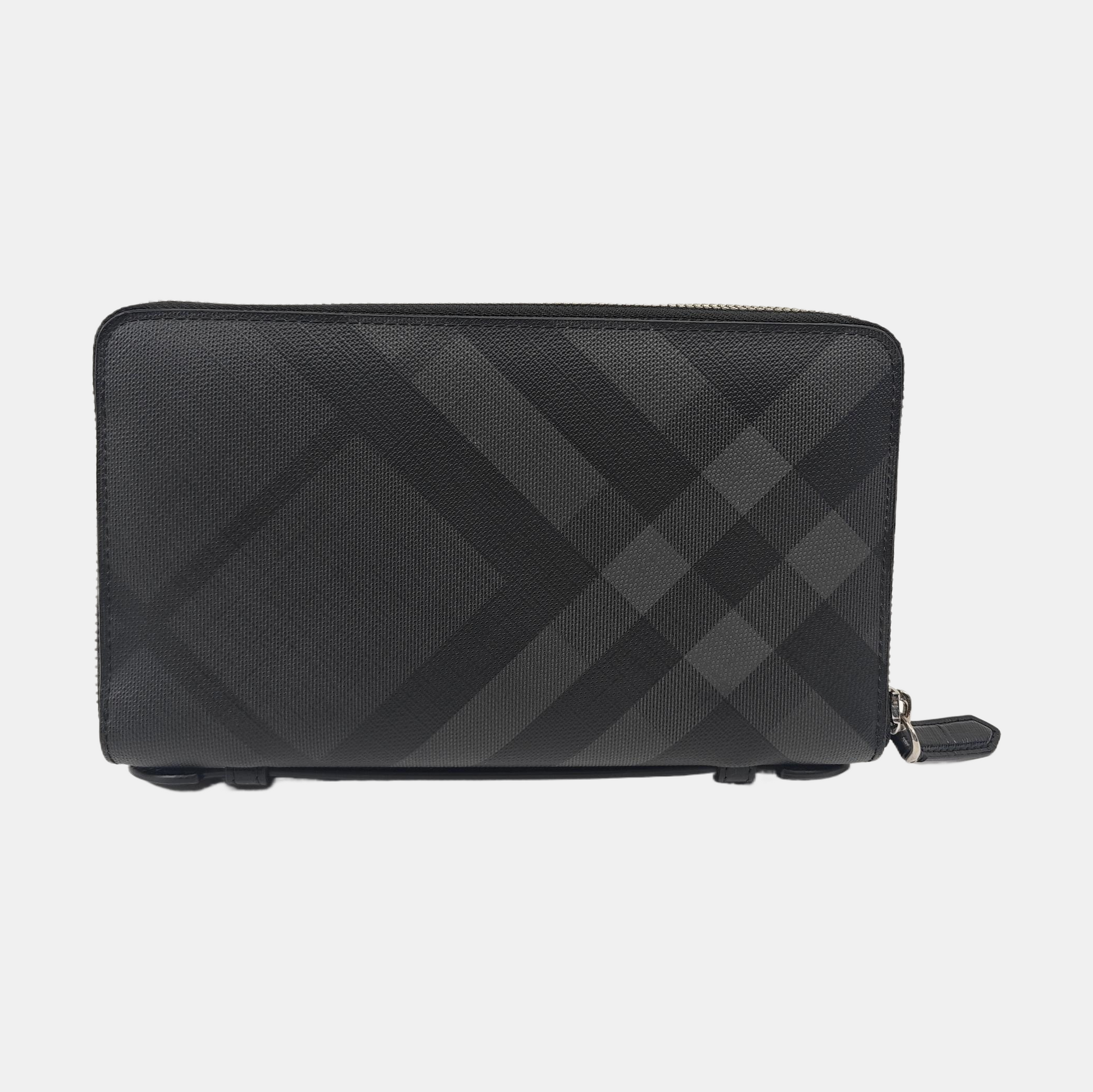Coated Canvas Clutch Black