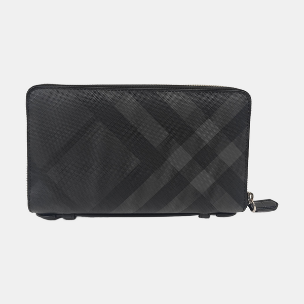 Coated Canvas Clutch Black