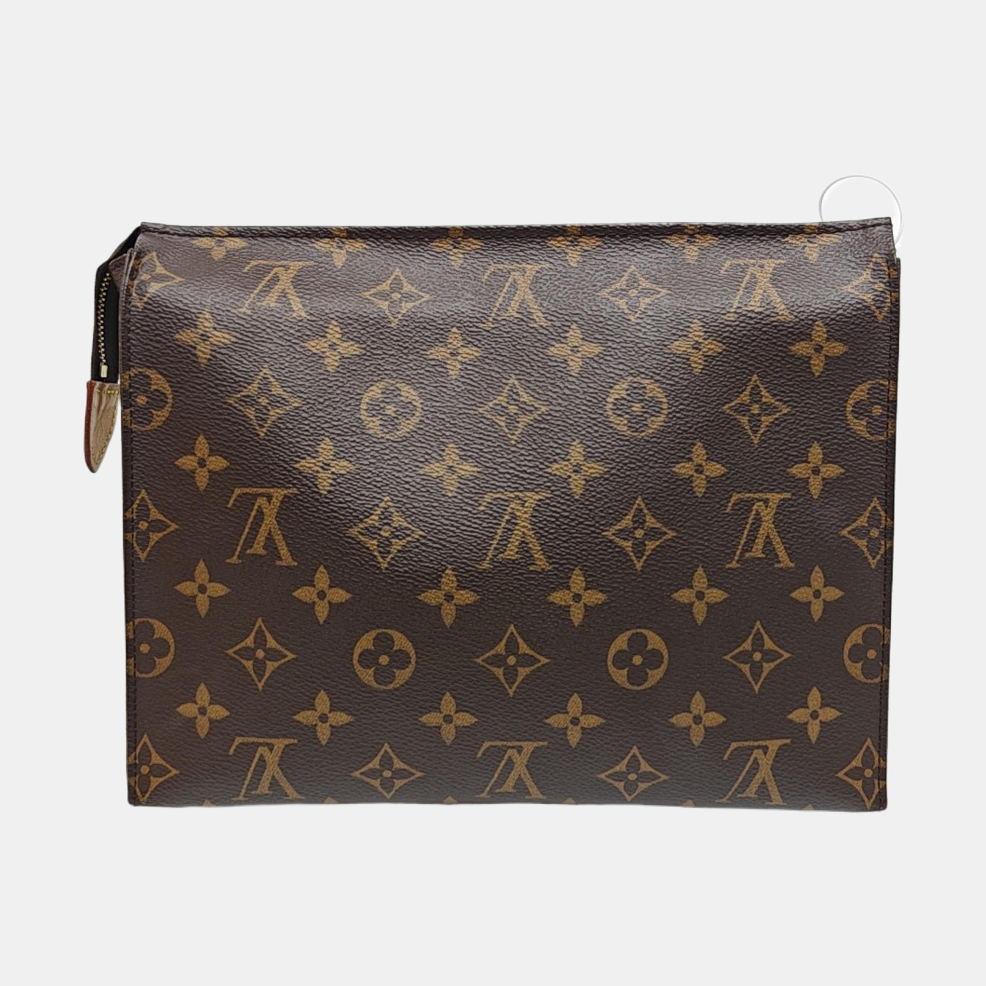 TOILET POCKET Monogram Coated Canvas Brown