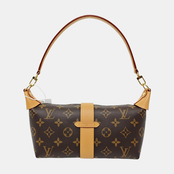 Pochette Mia Monogram Coated Canvas Brown
