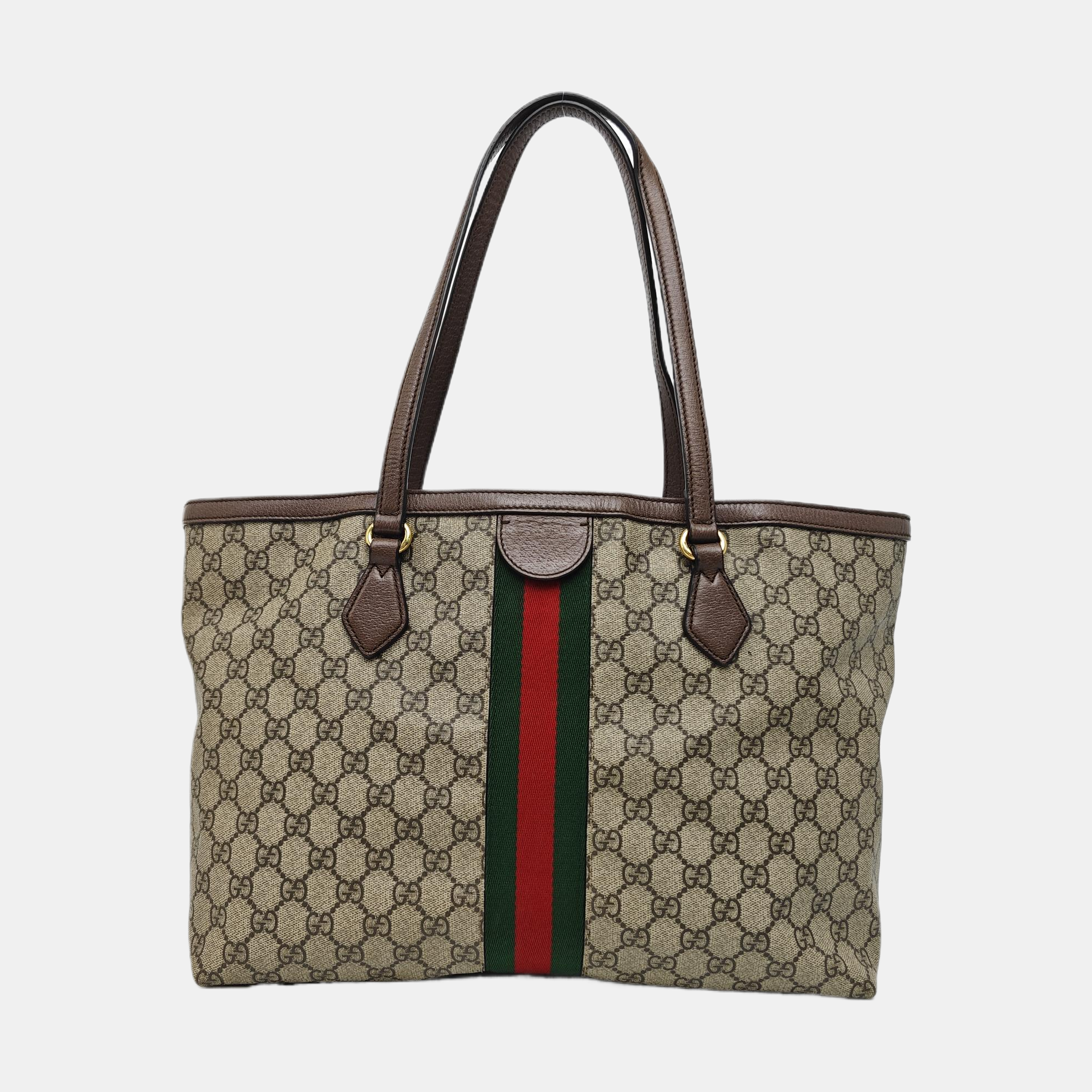 Monogram Coated Canvas Tote Bag Brown