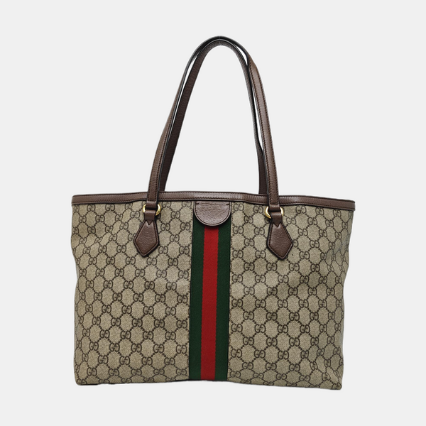 Monogram Coated Canvas Tote Bag Brown