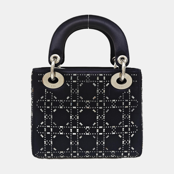 Lady Dior Mini Silk Satin Blue