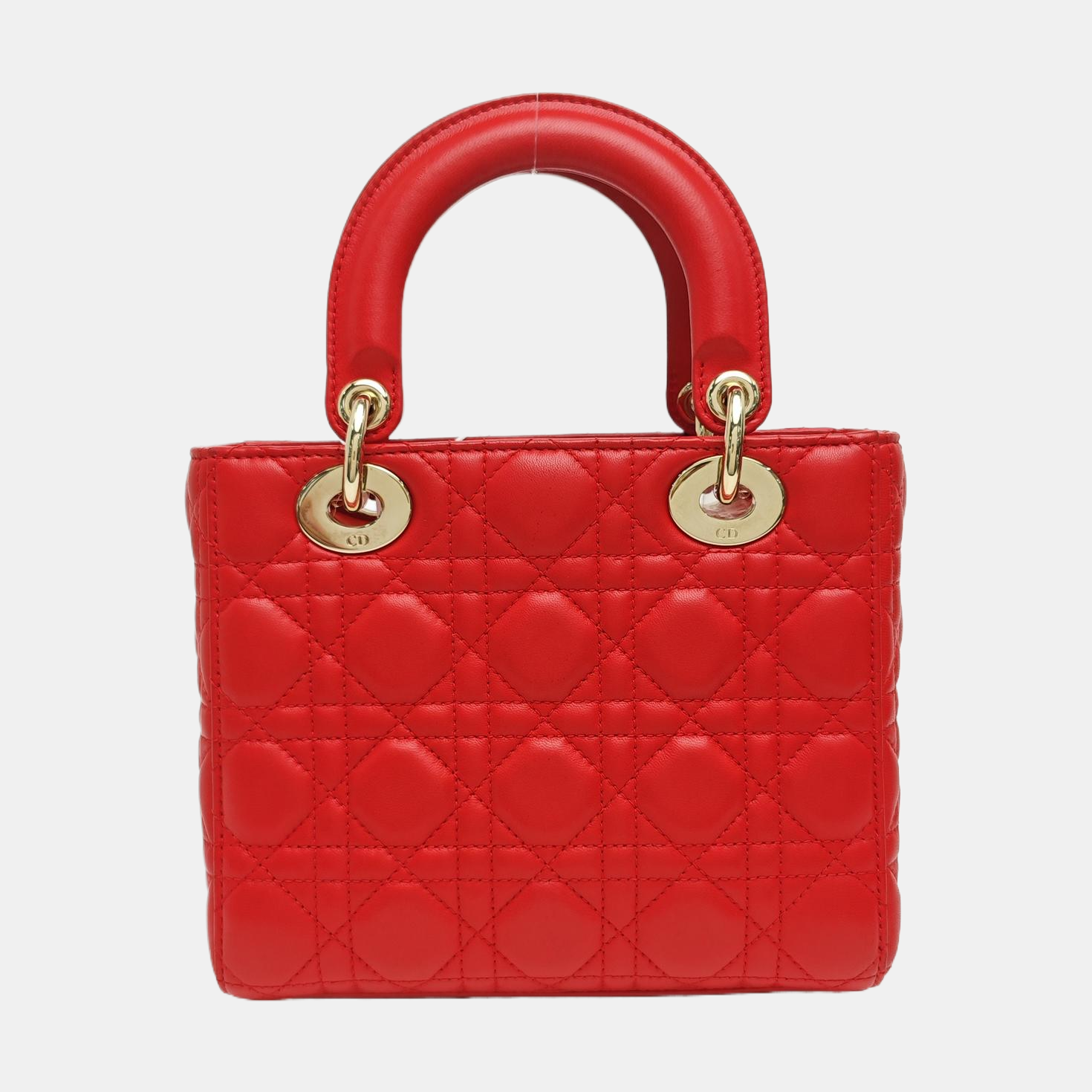 Lady Dior Small Cannage Lambskin Red