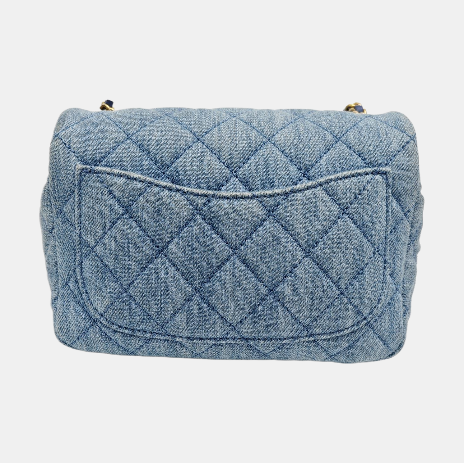 CLASSIC FLAP Mini Quilted Denim Blue