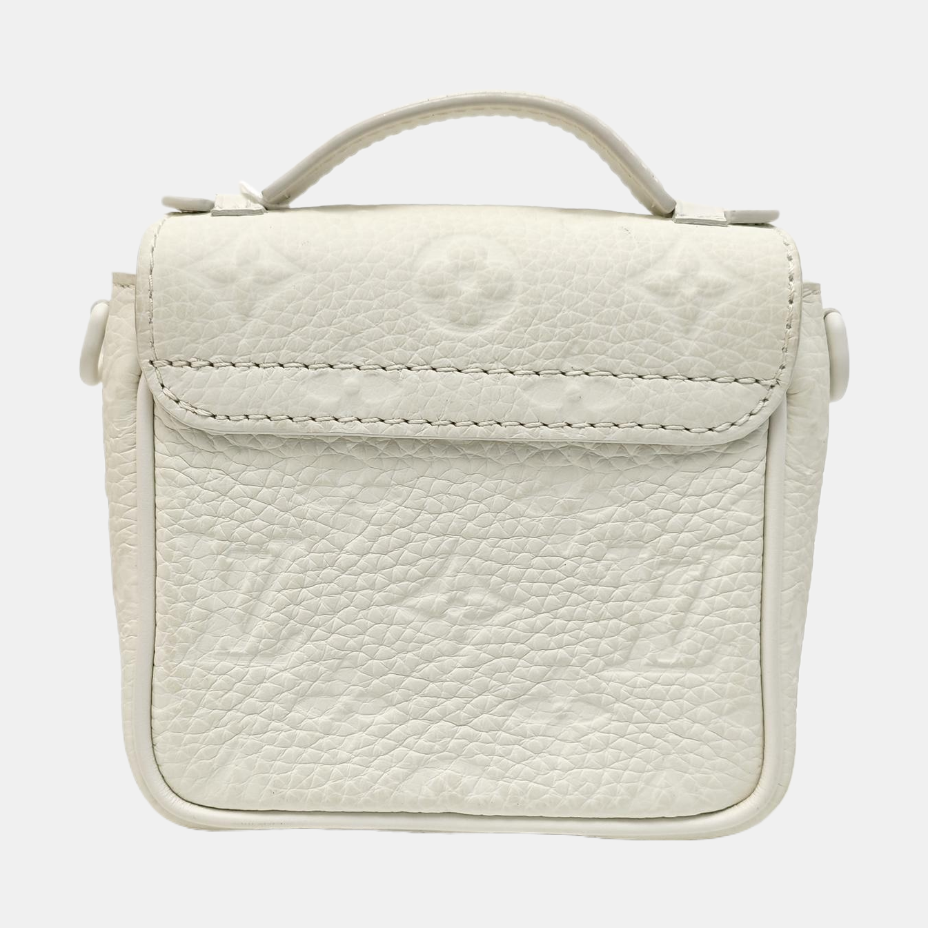 S LOCK Monogram Calfskin White