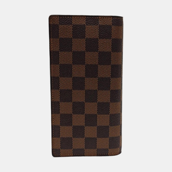 Damier Ebene Coated Canvas Clutch Brown
