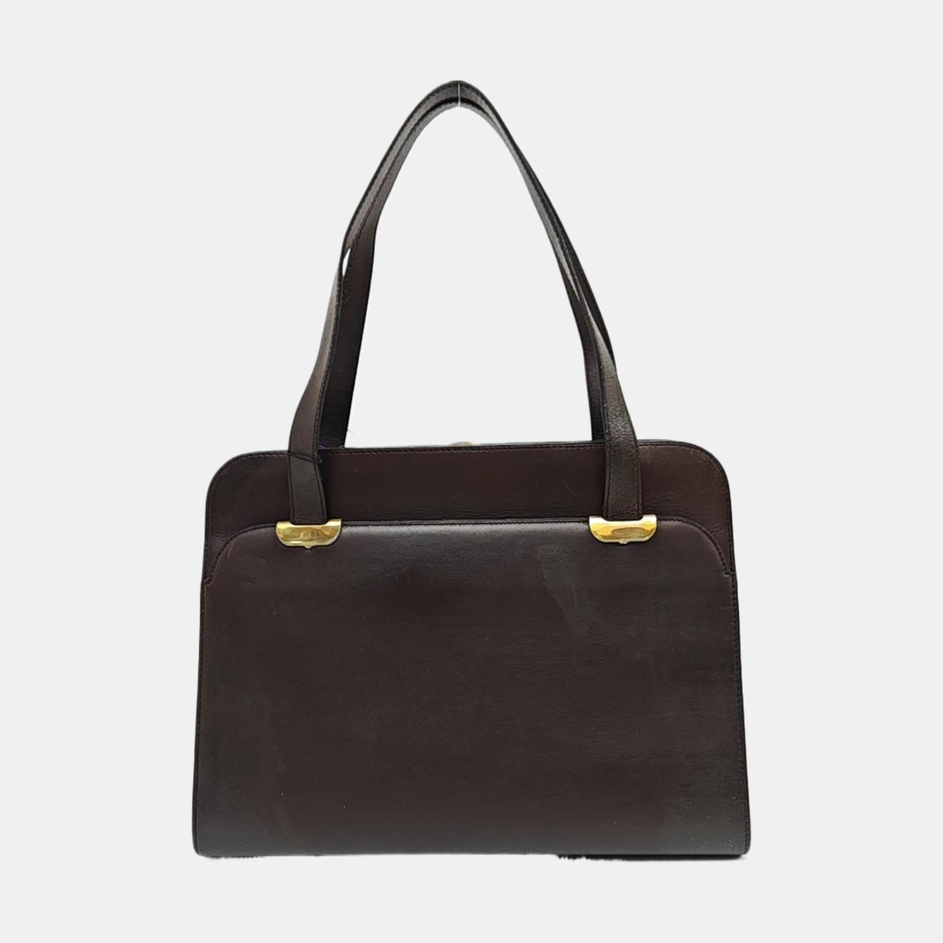 Calfskin Top Handle Bag Brown