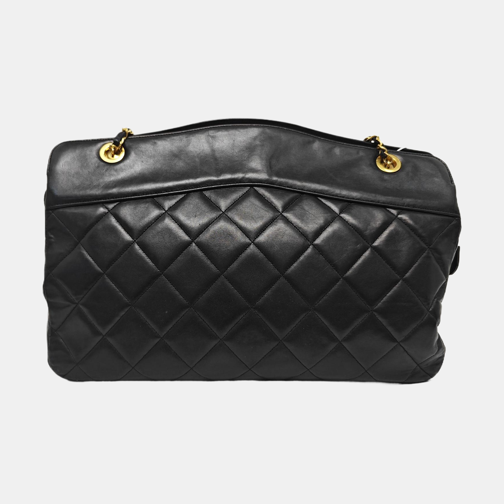 Quilted Calfskin Tote Bag Black
