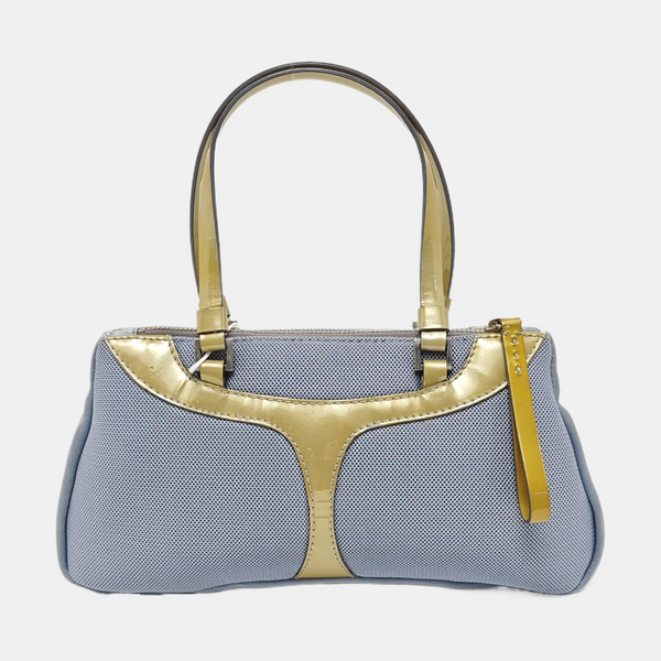 Fabric Top Handle Bag Blue