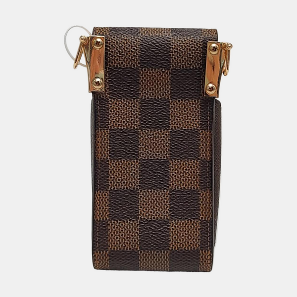 Damier Ebene Coated Canvas Clutch Brown