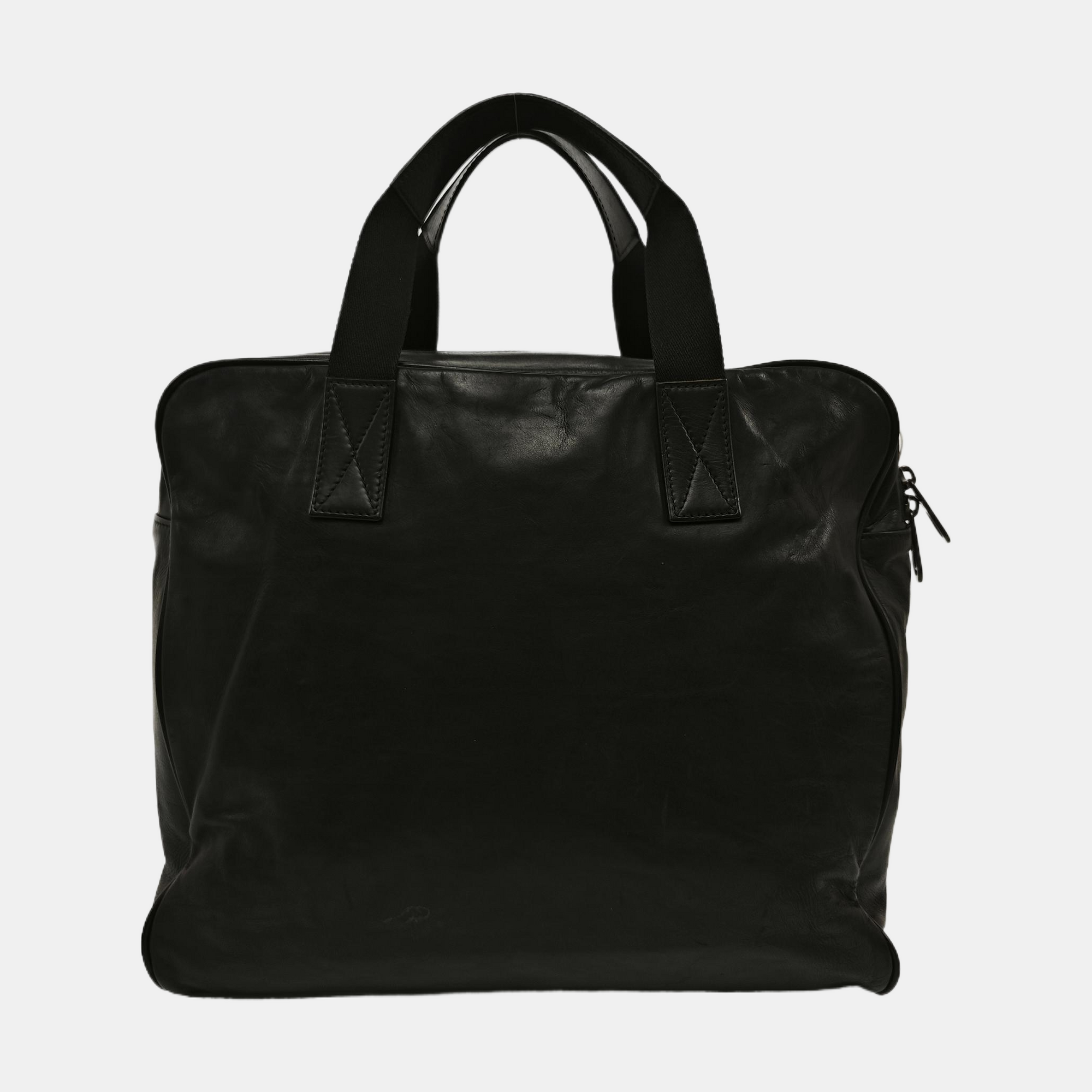 Calfskin Top Handle Bag Black