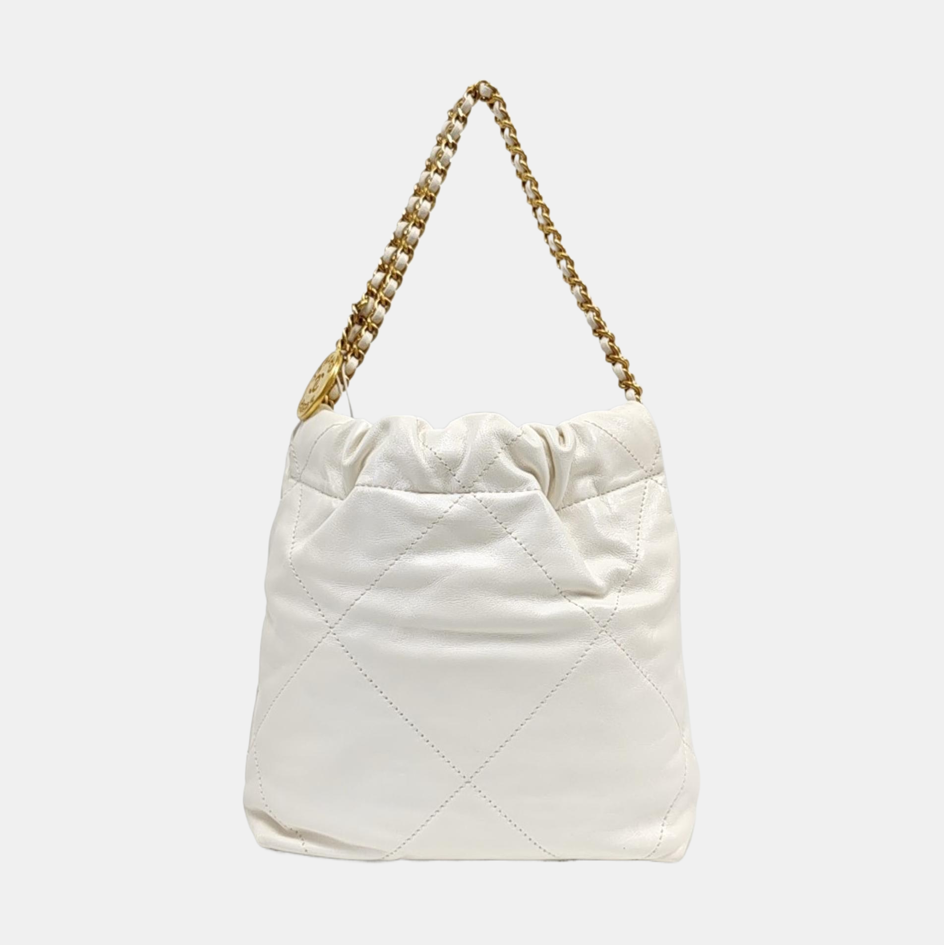 CHANEL 22 Mini Quilted Calfskin White