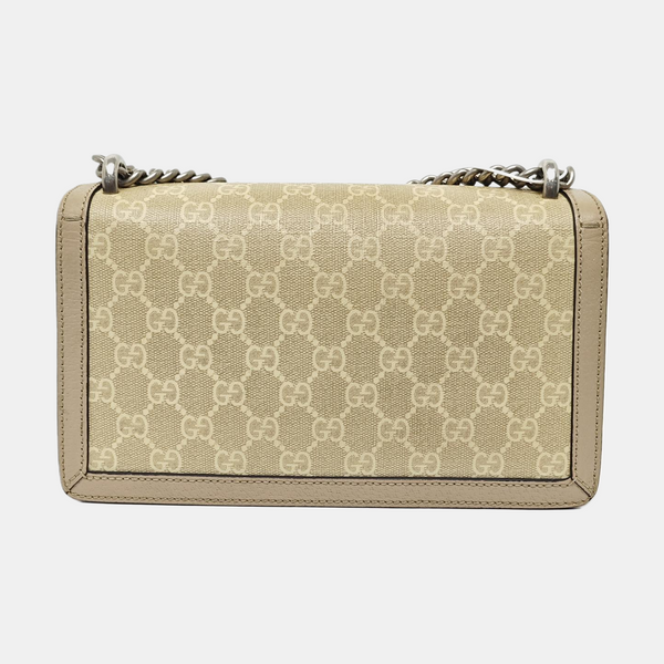 Dionysus Small Monogram Coated Canvas Beige