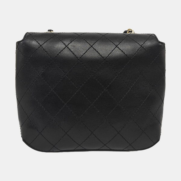 Quilted Calfskin Shoulder Bag Black
