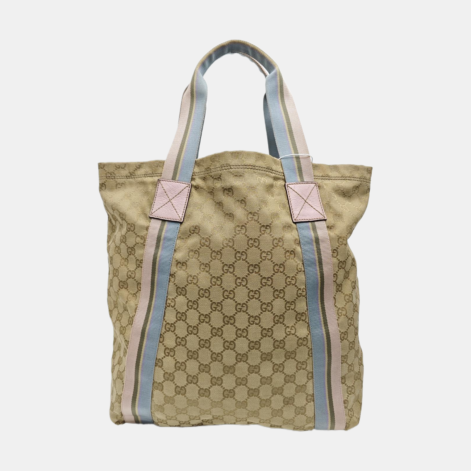 Monogram Canvas Tote Bag Beige