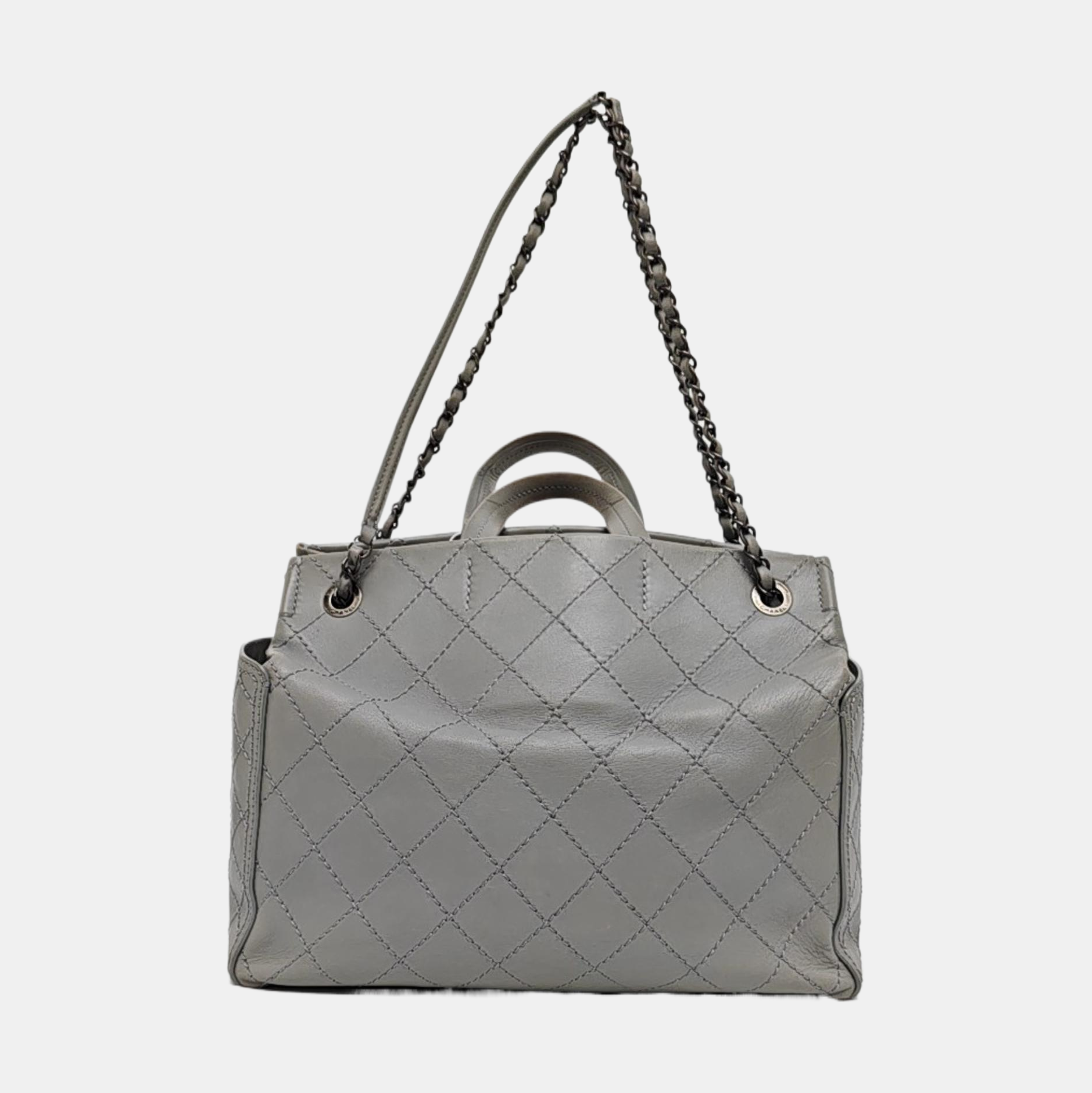 CC POCKET Quilted Calfskin Gray