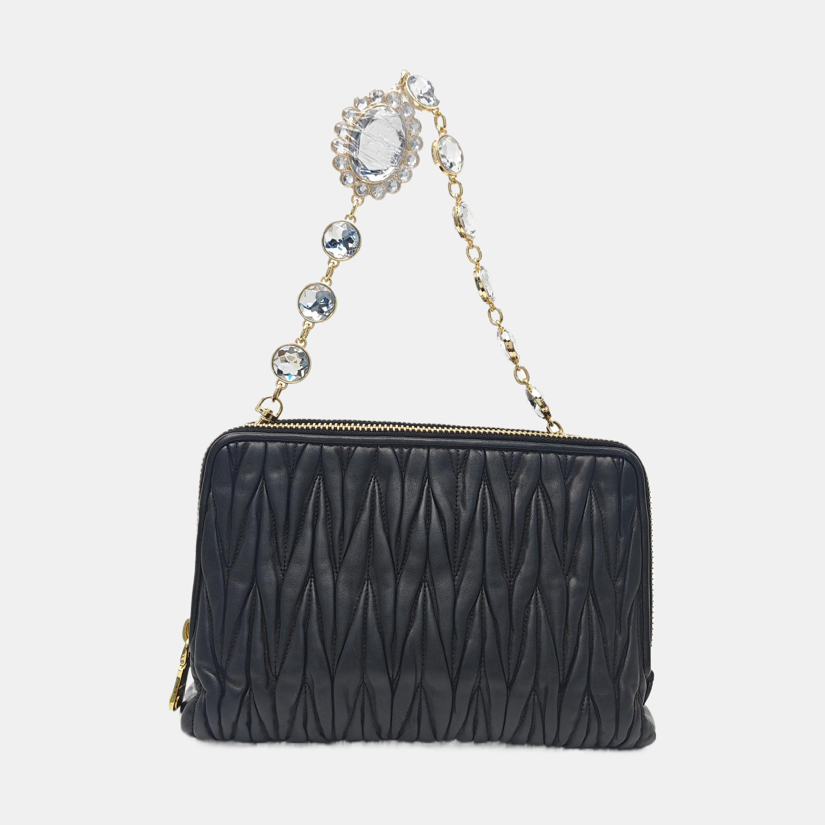 Quilted Lambskin Shoulder Bag Black