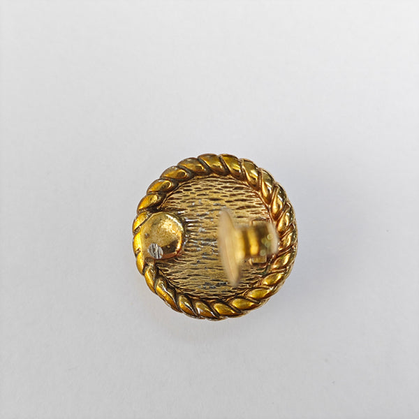 Twist Round Metal Gold Clip On Earrings